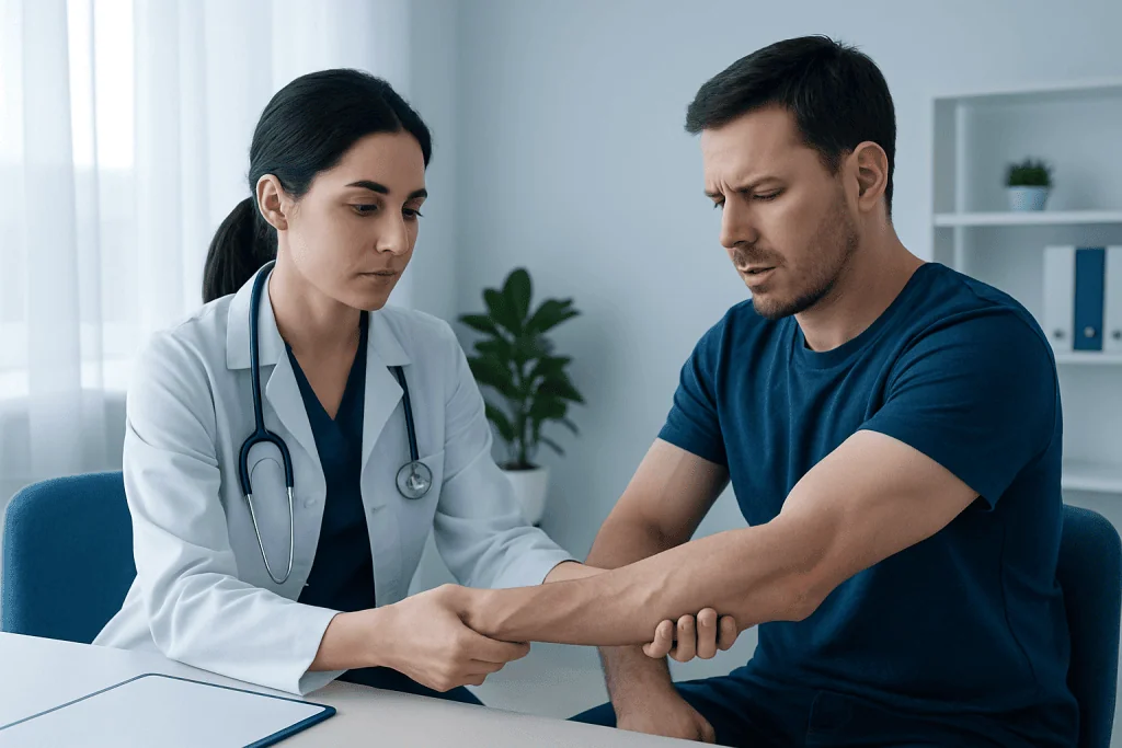 What causes elbow hyperextension? — hyperextended elbow