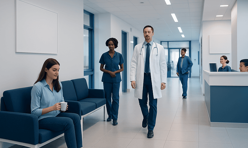 Chai Tea Benefits — Explained by Medical Evidence, Not Myths 7 Medical team in hospital corridor with patient on bench and staff members.