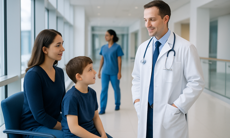 Pediatric Orthopedic Surgeon: An Evidence-Based Patient Guide 10 Pediatric orthopedic consultation at Acibadem Hospital with doctor and young patient.