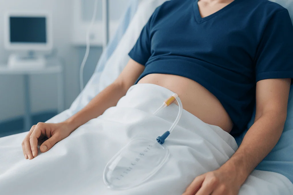 What does a super pubic catheter look like? — suprapubic catheter photos