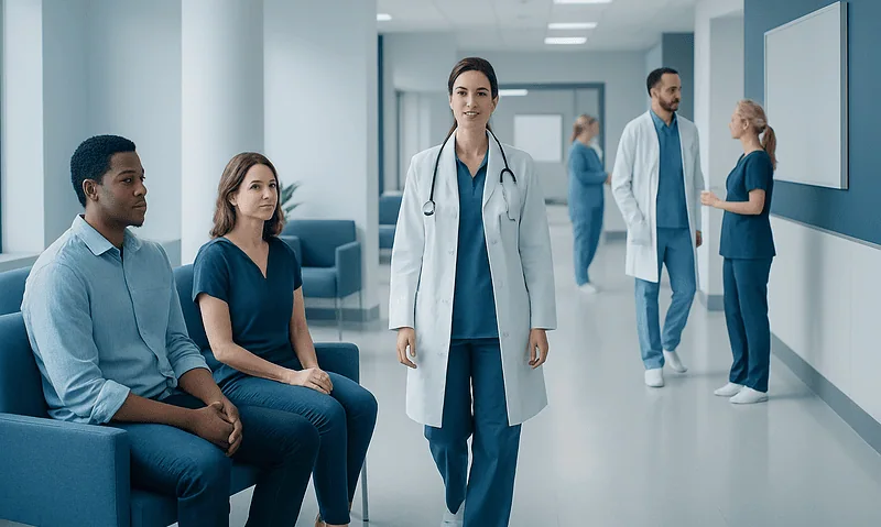 Geletin: A Complete Medical Overview 8 Medical team in hospital corridor with patients and staff.