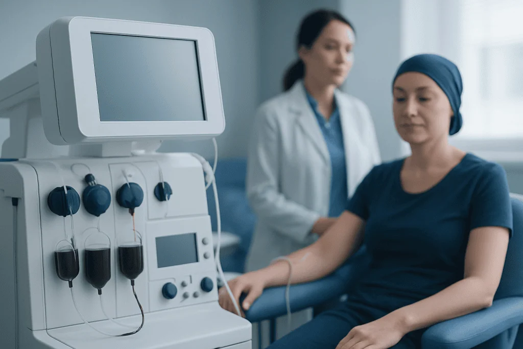 Patient undergoing dialysis treatment at Acibadem Hospital.