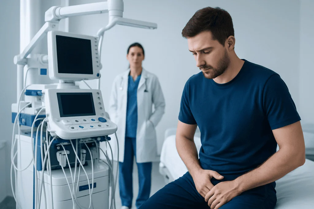 What happens after a direct blow — kick in the testicles