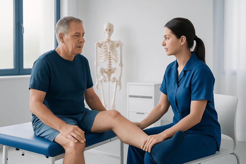 Physical therapy session for peripheral neuropathy at Acibadem Hospital.