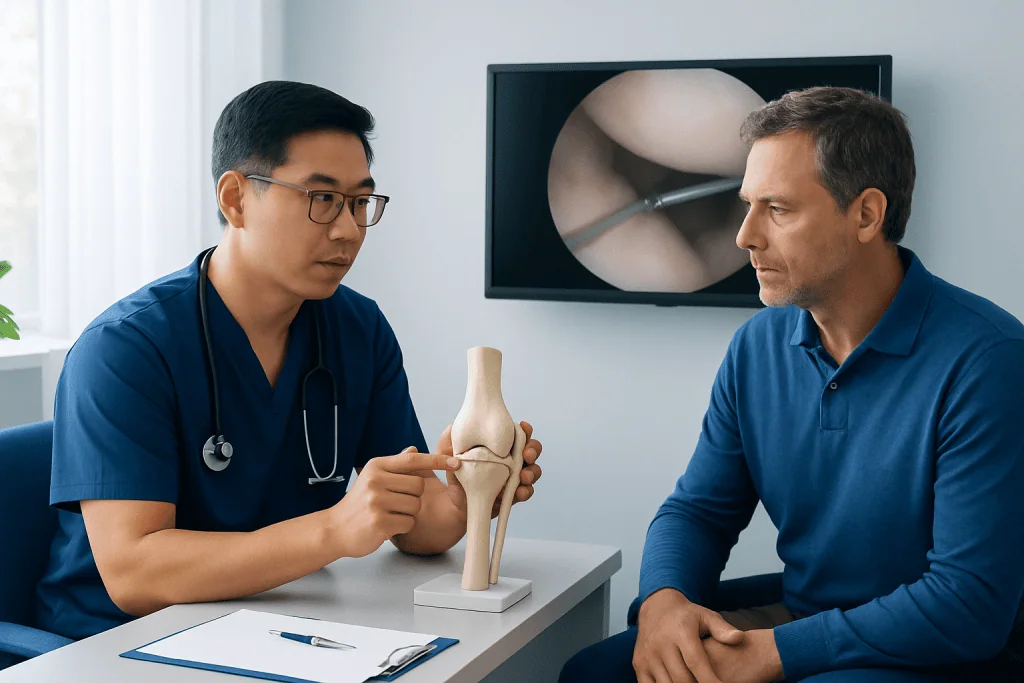 Orthopedic consultation for arthroscopy procedure at Acibadem Hospitals Group.