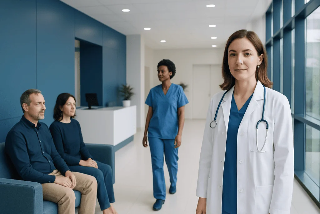 Duct Ectasia — Explained by Medical Evidence, Not Myths 1 Medical team in hospital corridor with patient and doctor in focus.