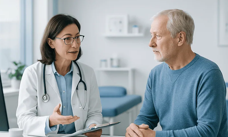 What Is Inflammation? Friend, Foe and the Chronic Middle 4 Doctor consulting with an elderly male patient in a medical office.
