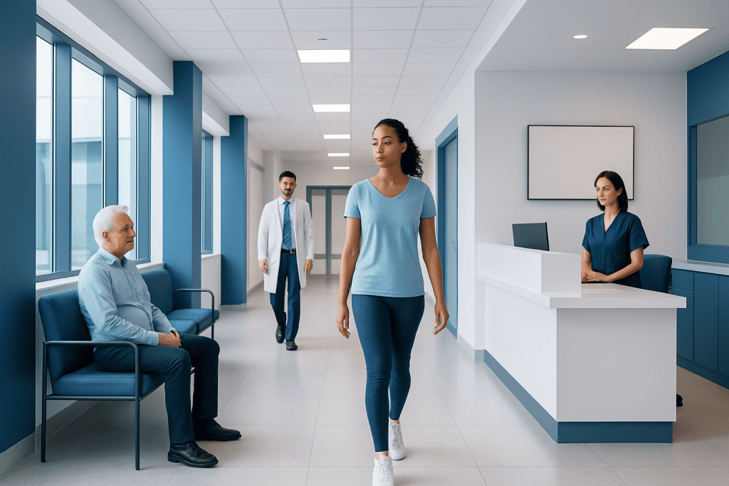 Peroneus Tertius: What Patients Need to Know 1 Patient walking in hospital corridor at Acibadem Hospitals Group.