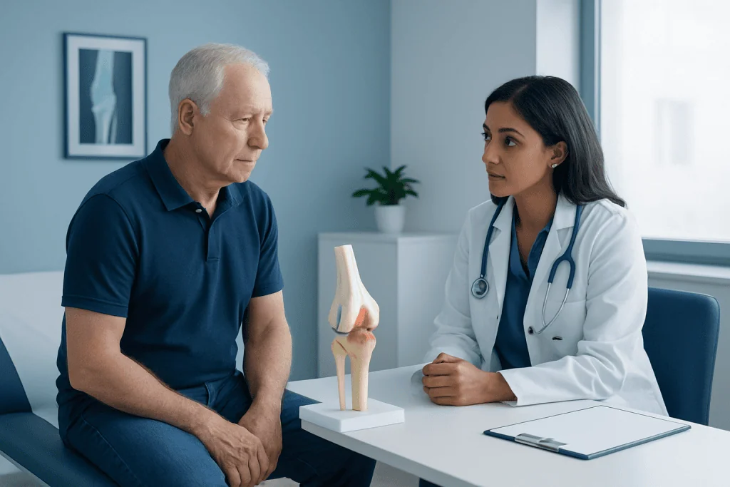 Orthopedic consultation for knee replacement infection at Acibadem Hospital.