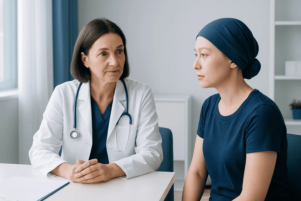 Doctor consulting a patient in a medical office.