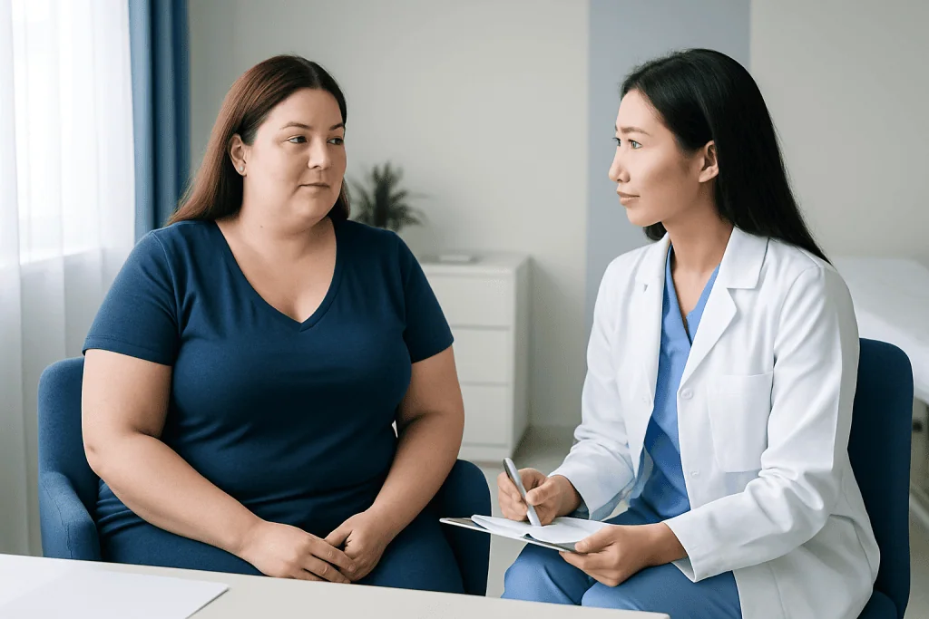 Consultation between a patient and doctor at Acibadem Hospital.