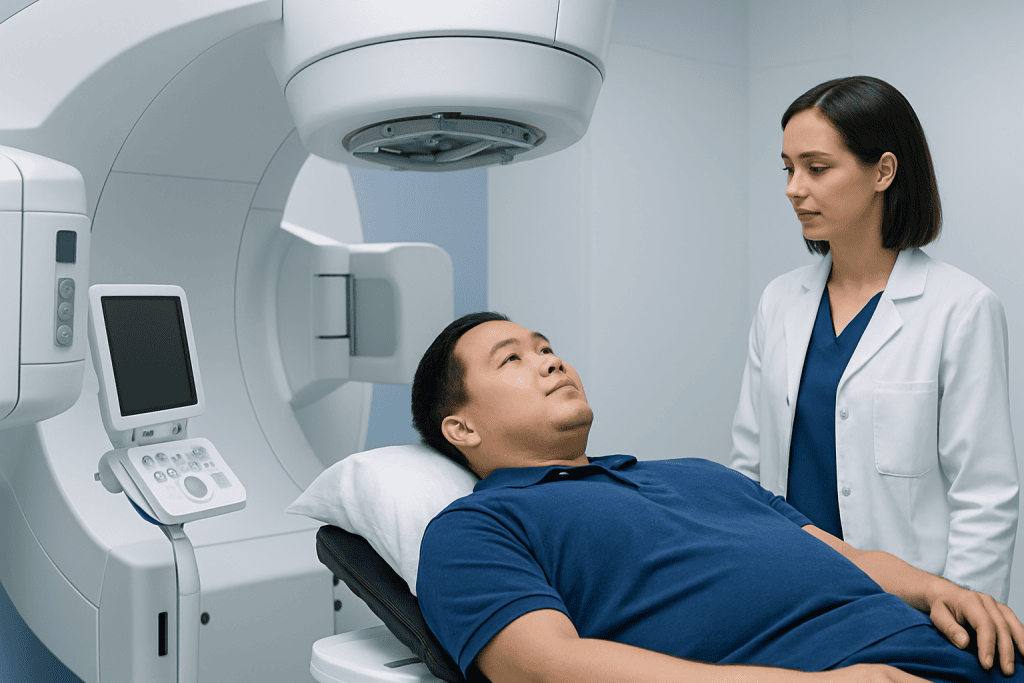Patient undergoing a medical scan at Acibadem Hospitals Group.