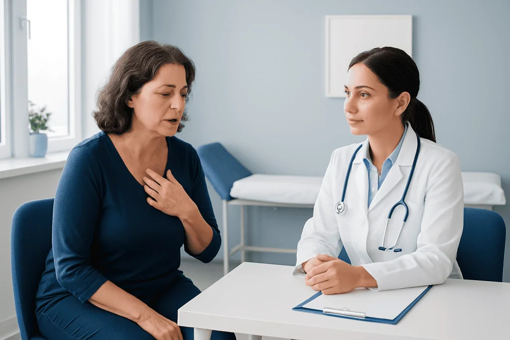 Doctor consulting with a patient in a medical office at Acibadem Hospitals Group.