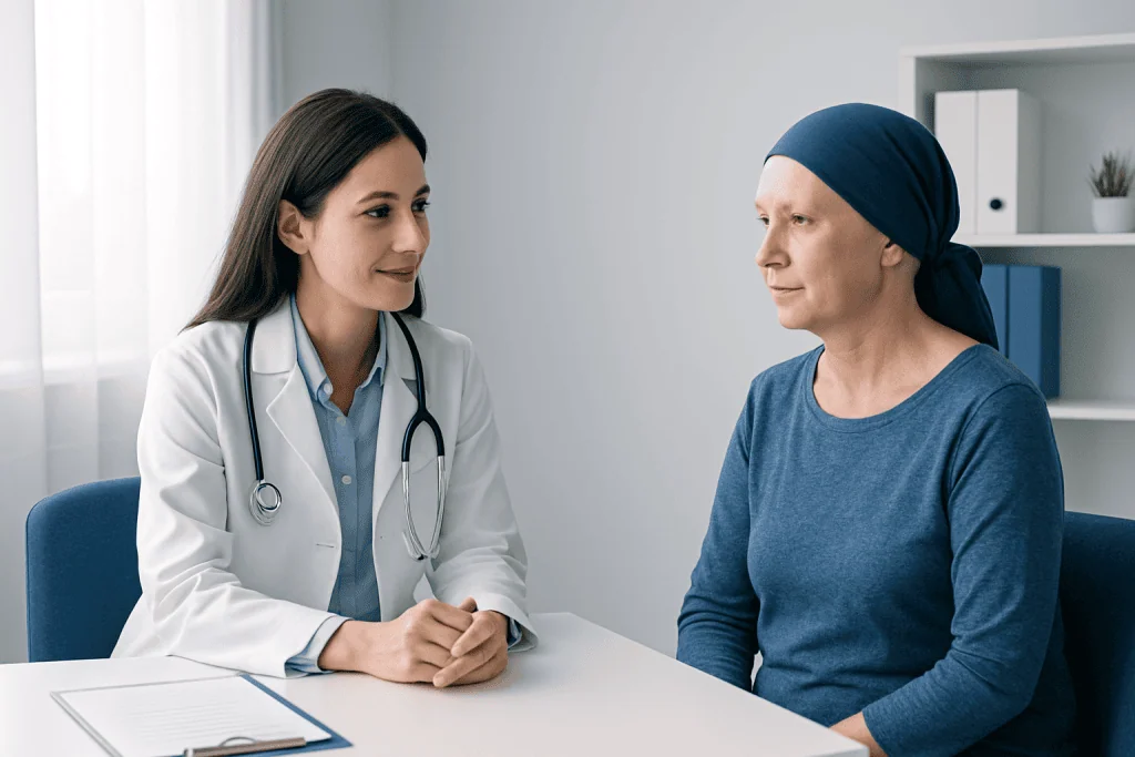Doctor consulting a patient in a medical office.
