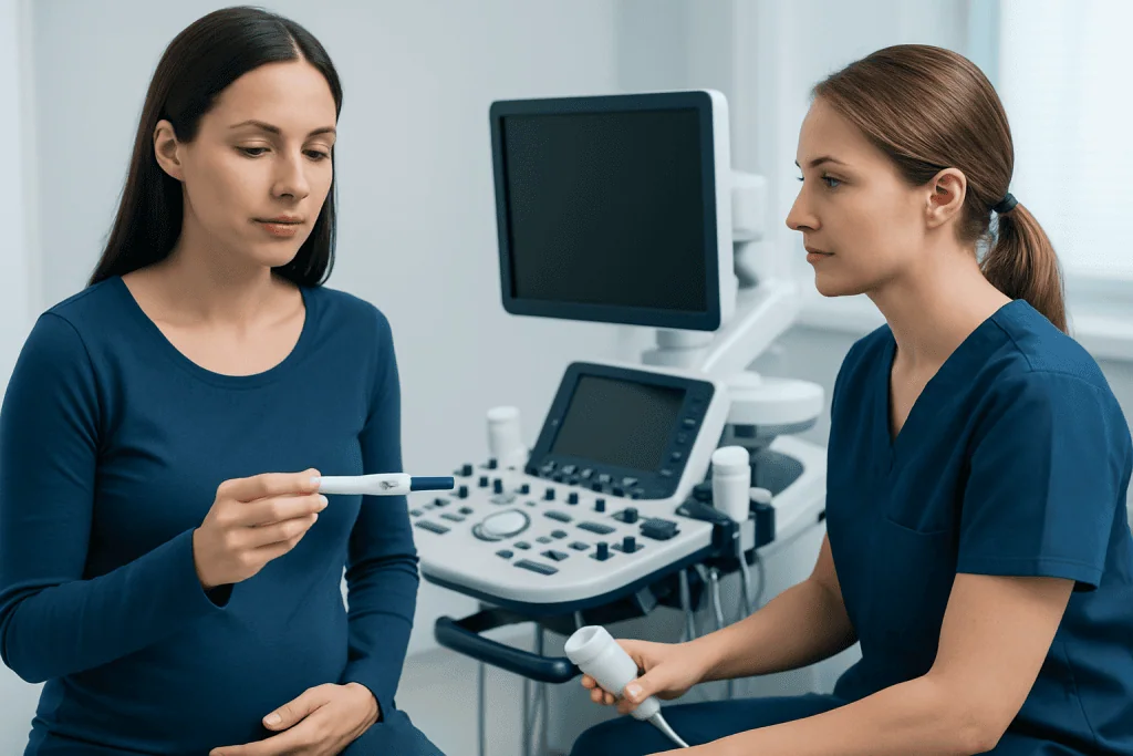 Why an initial test may be unclear or negative — repeat pregnancy test