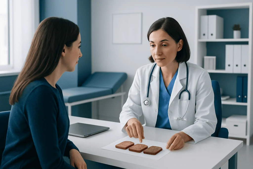 Doctor consulting with patient in a medical office at Acibadem Hospitals Group.