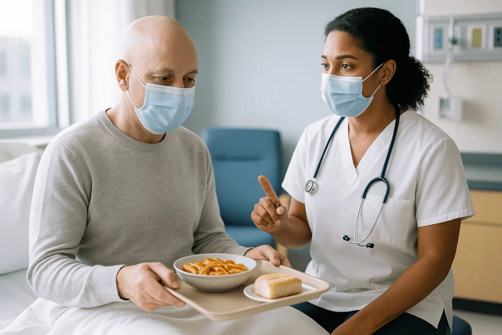 Healthcare provider counseling patient about diet and nutrition: Autologous vs allogeneic transplant: who faces the higher i