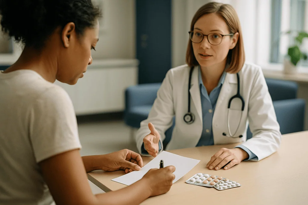 Doctor consulting patient, reviewing medication or medical history: Building a kidney toxicity medication list that goes bey