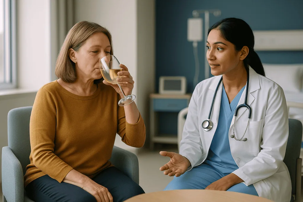 Doctor consulting with middle-aged patient in clinical setting: Can you have a normal life with autoimmune hepatitis?