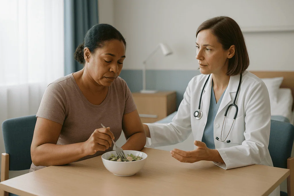 Doctor consulting patient about diet and nutrition: Changing preferences: when nothing is wrong with the implant, just the f