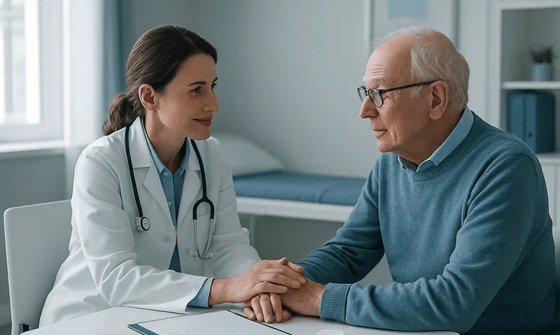 Cognitive Disorders Treatment: How Neurologists Plan Care From Mild Impairment Onward 5 Doctor consulting elderly patient in a medical office.