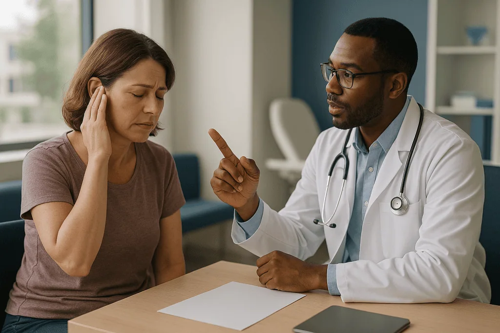 Doctor consulting patient about ear or hearing concerns: Dizziness after ear irrigation: the cold-water mechanism