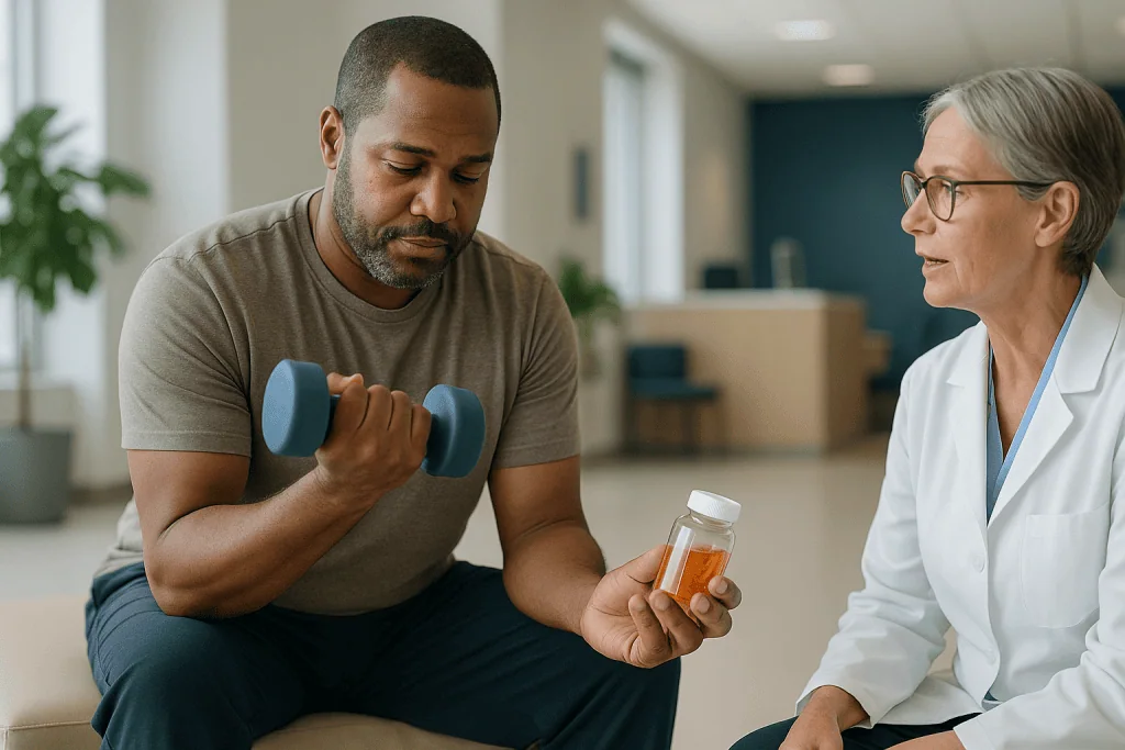 Man taking supplement with healthcare provider consultation — Do creatine gummies really work?