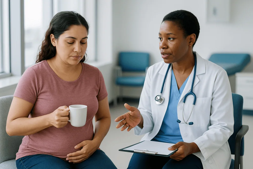 Pregnant patient in consultation with female physician: Do's and don'ts after IUI: separating evidence from folklore