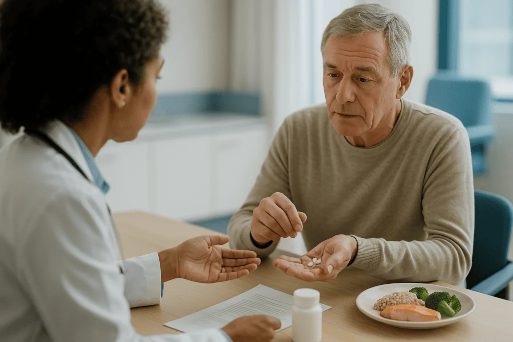 Doctor consulting patient about medications or supplements: Heart conditions, blood thinners and the antibiotic question