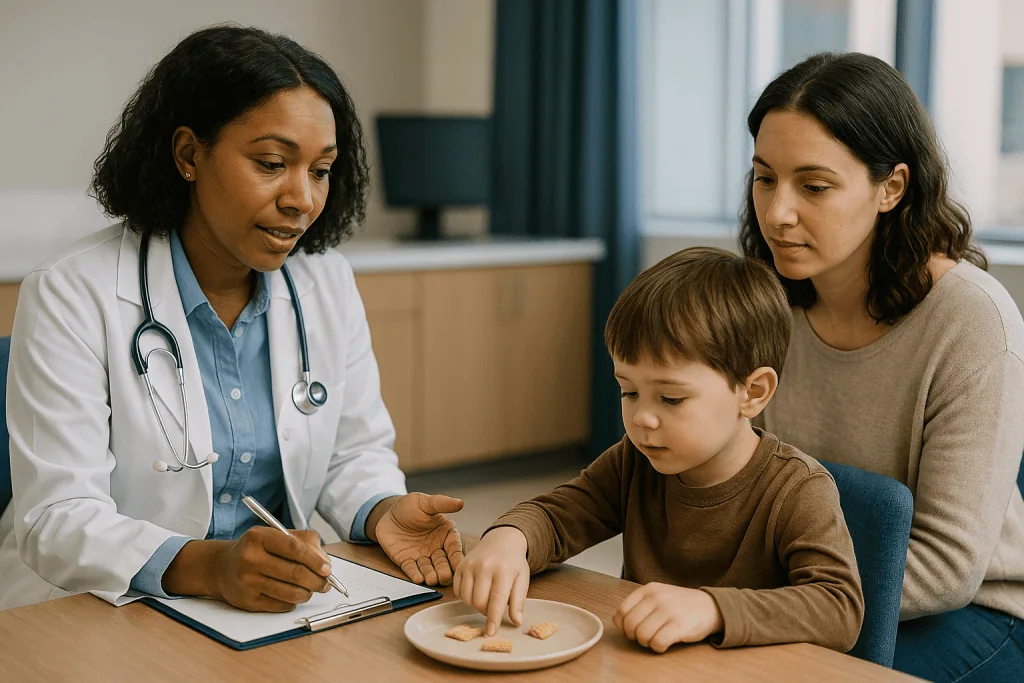 Pediatrician consulting with child and mother about development: How a developmental evaluation actually works, step by step