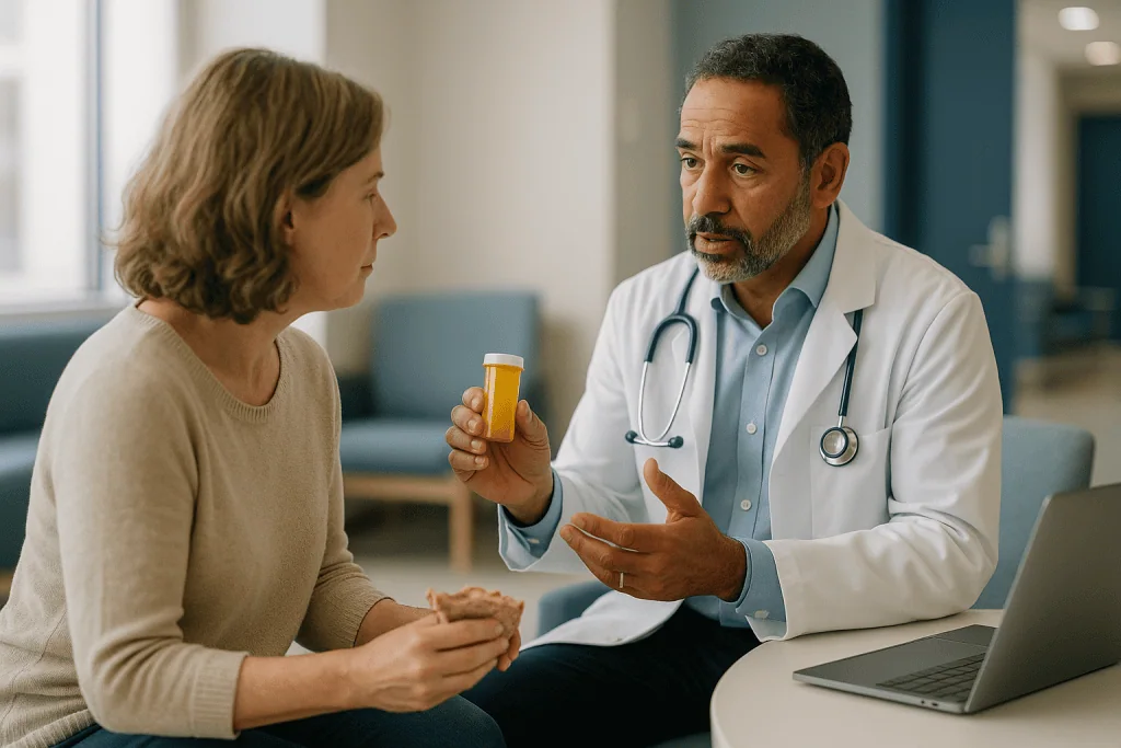 Doctor consulting patient about medication in clinical setting — How do bacteria actually outsmart antibiotics?