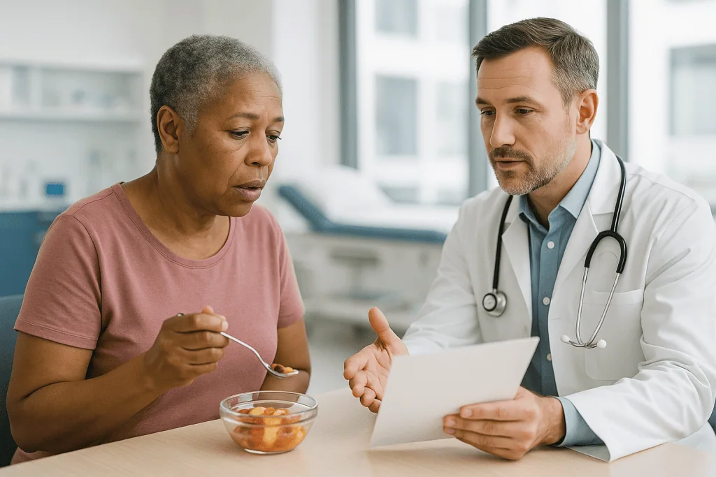 Doctor consulting patient about diet and nutrition: How doctors work out what the lump is before anyone talks about surgery