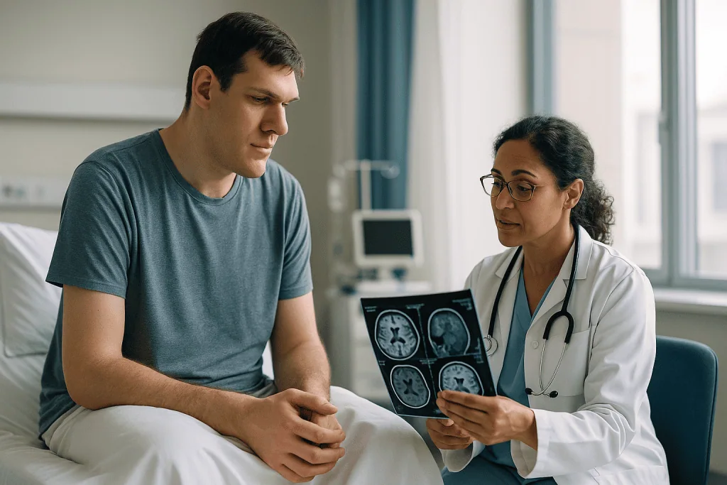 Doctor consulting patient about brain scan results: How does pituitary gigantism surgery actually work?
