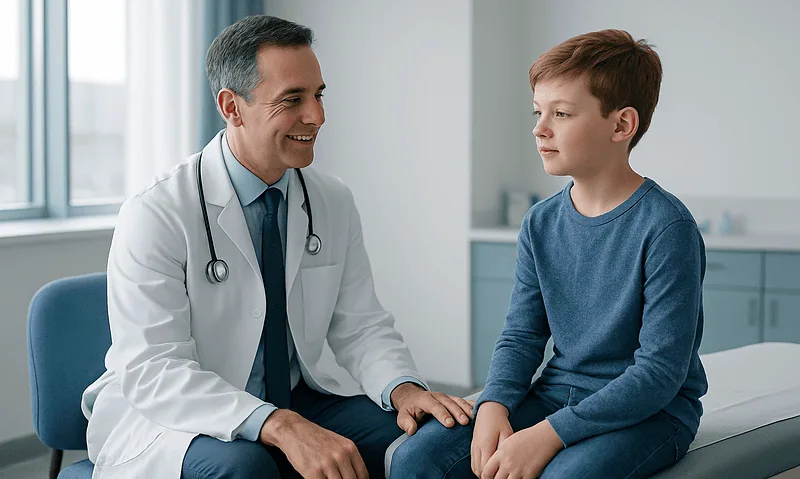 How Pediatric Plastic Surgery Is Timed: Growth, Function and Why Some Repairs Are Staged 4 Pediatric consultation with a doctor and young patient in a clinic setting.