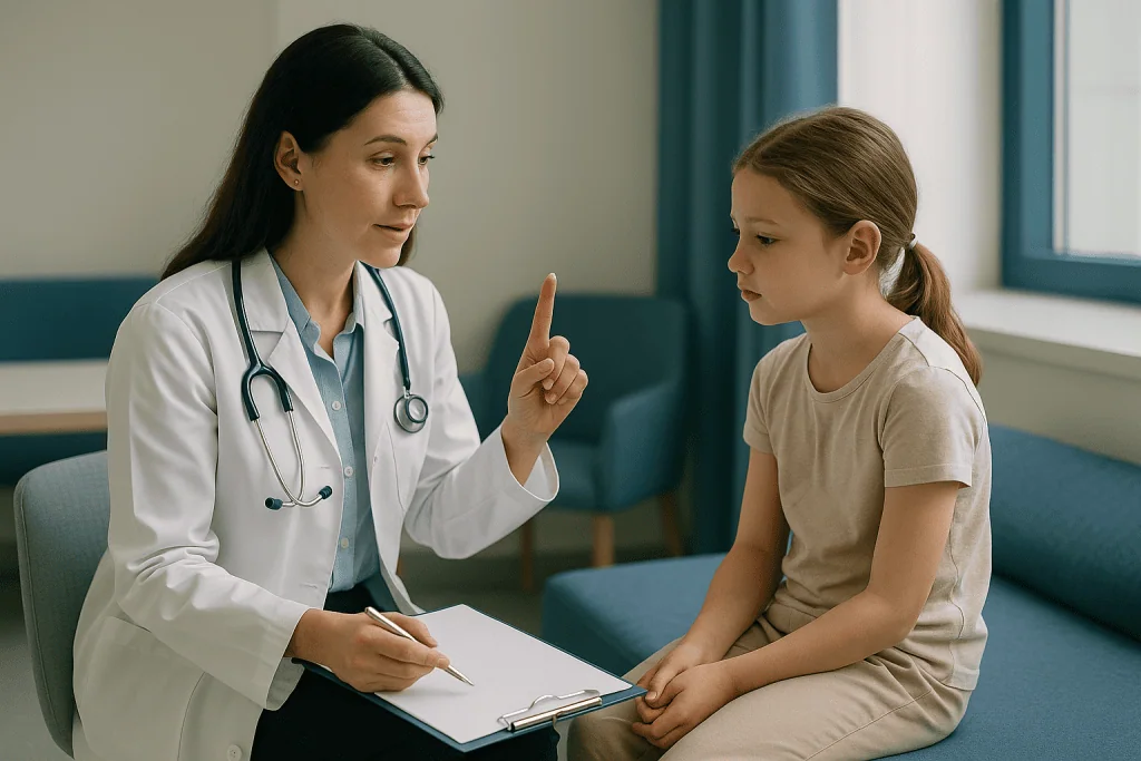 Female doctor consulting with young girl patient: How preparing your child for plastic surgery works, step by step