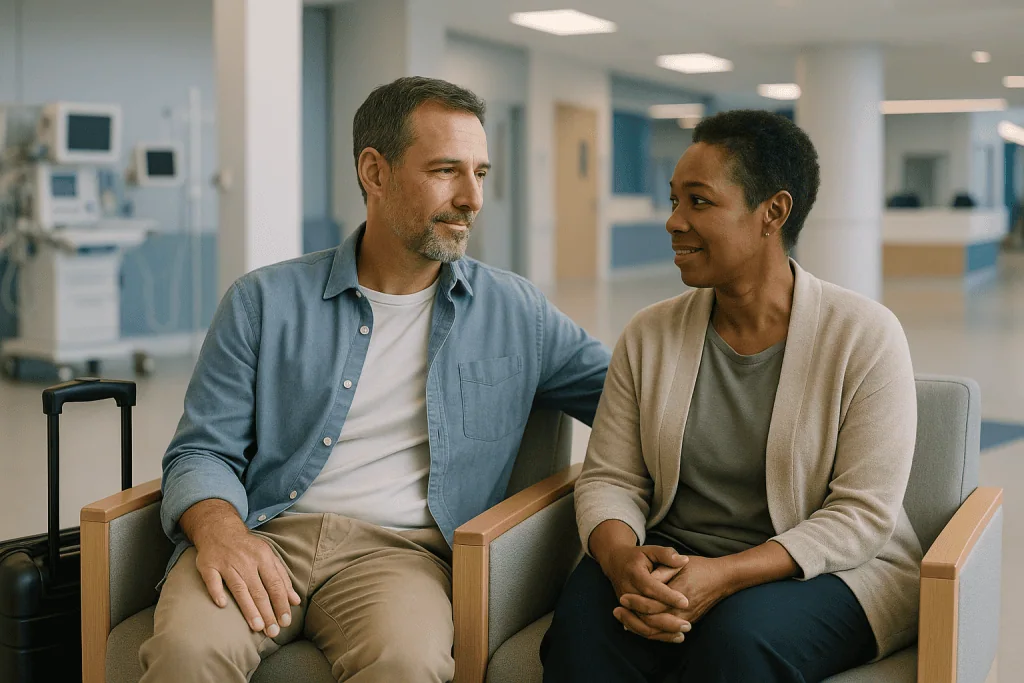 How to Plan Follow-Up Blood Tests After Returning Home from Turkey 1 Patient and doctor discussing follow-up blood tests at hospital.