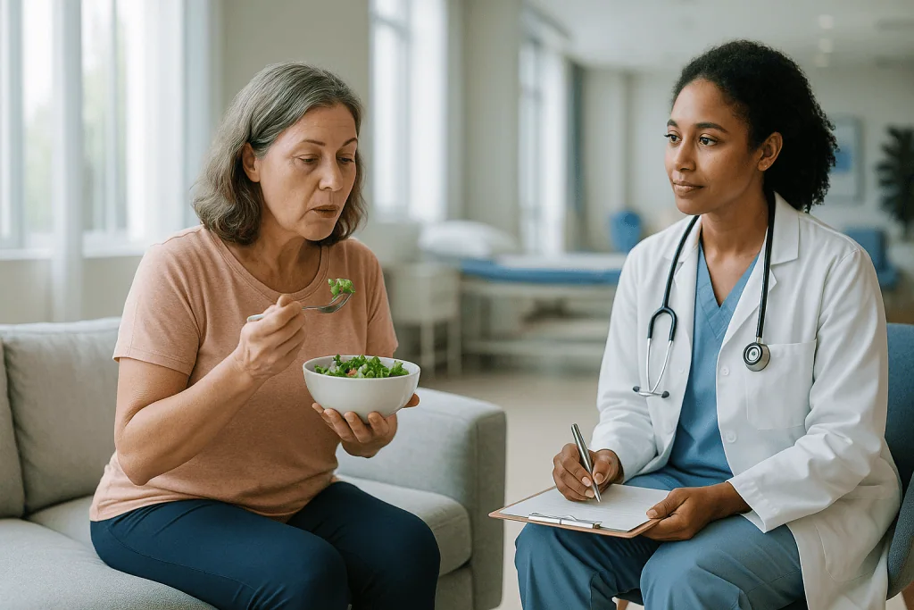 Doctor consulting patient about nutrition and health assessment: How to prepare for metabolic testing: the week before