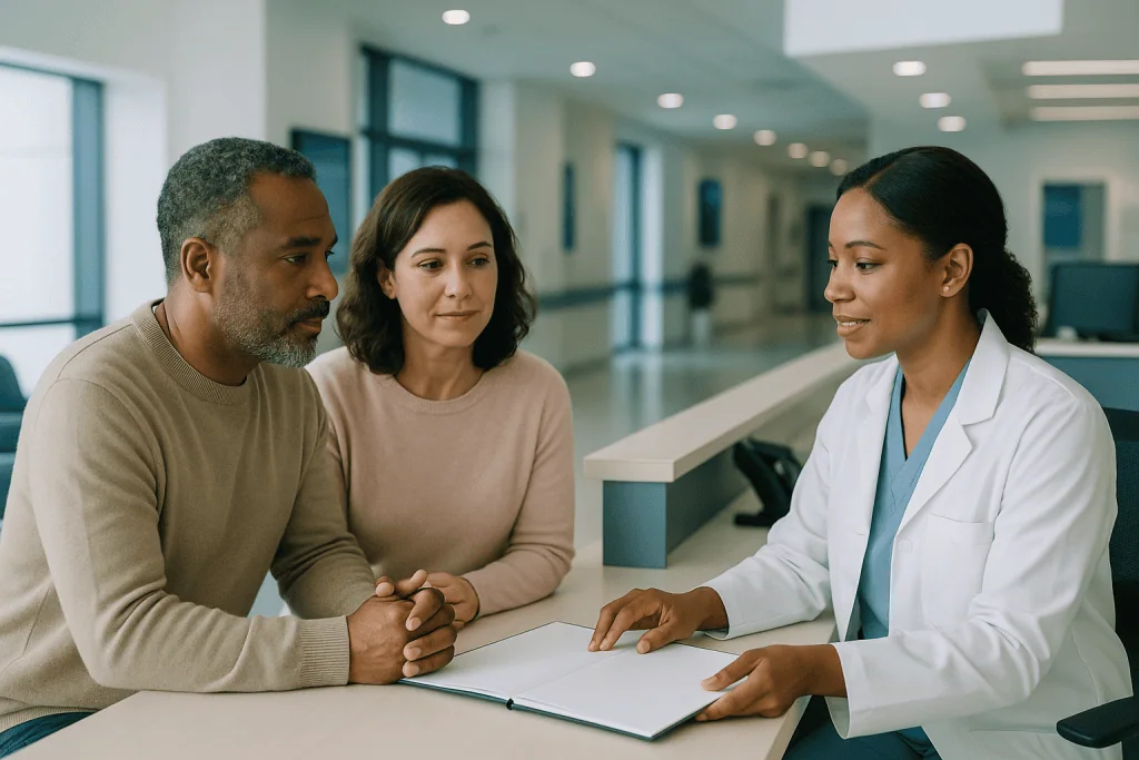 How to Read an Acibadem Treatment Quote: What Your Price Includes 1 Patients consulting with a doctor at Acibadem Hospital.