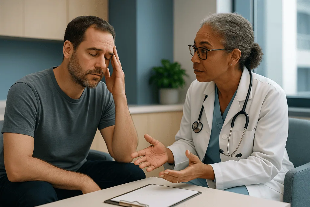 Doctor consulting with patient about health concerns: How to sleep better: the 12 habits ranked at a glance