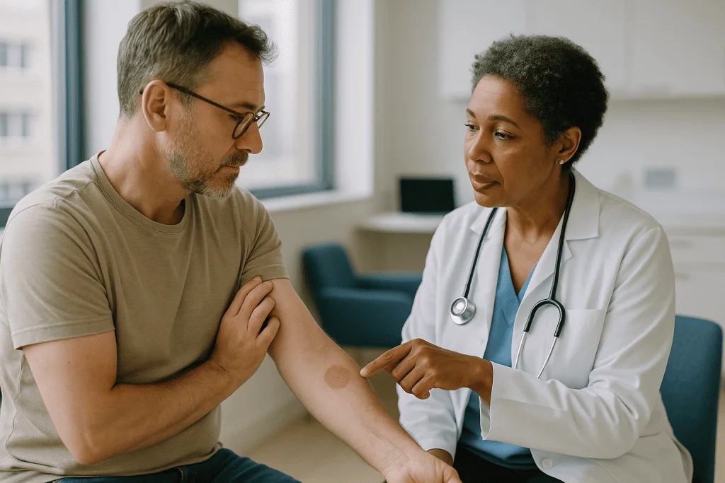 Doctor examining patient's arm for skin lesion: If ringworm is not a worm, what is it?