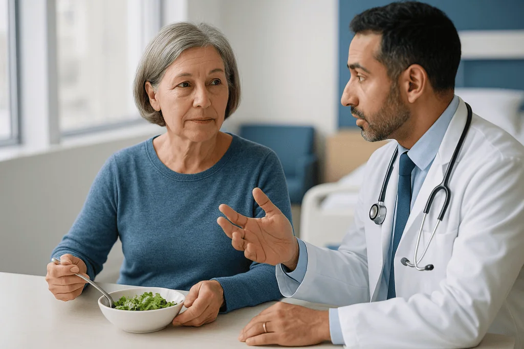 Doctor consulting patient about diet and nutrition: Is cardiac ablation better than medication? What the trials show