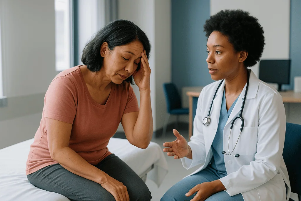 Doctor consulting patient about sleep concerns: Is the 8-hour sleep myth true?