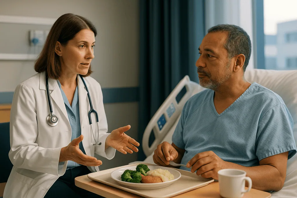 Doctor consulting patient about diet and nutrition: Liver transplant recovery timeline at a glance