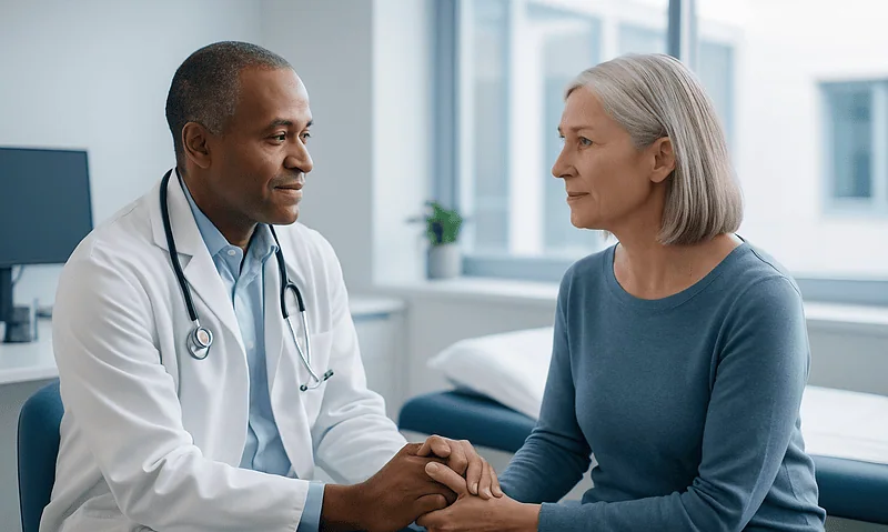 Doctor and patient in consultation at Acibadem Hospital.