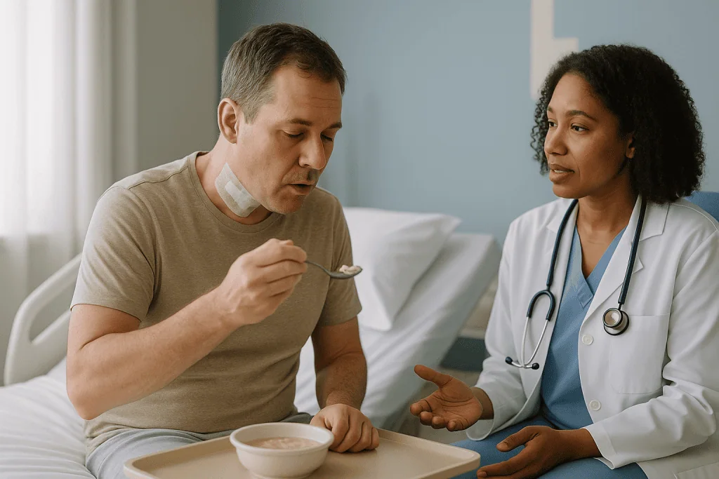 Doctor consulting patient during routine medical examination: Mediastinoscopy recovery time: what the first 48 hours feel li