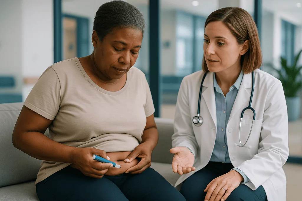 Doctor consulting patient about diabetes management — Mounjaro vs Ozempic: the same debate wearing diabetes labels