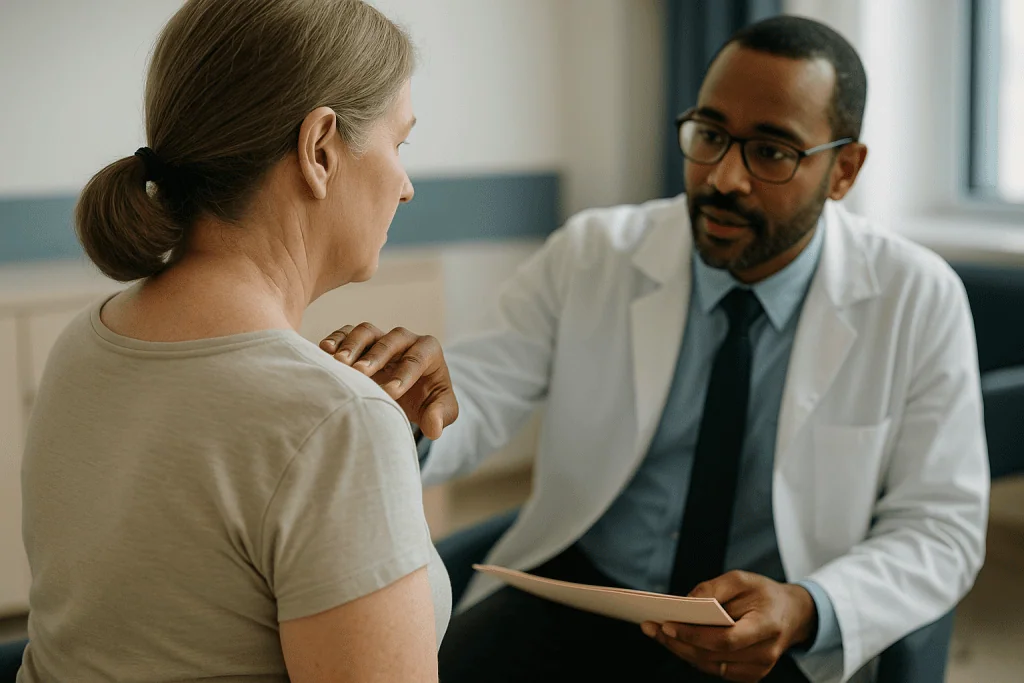 Doctor examining patient's shoulder or neck area: Neck hump vs buffalo hump: are they the same thing?