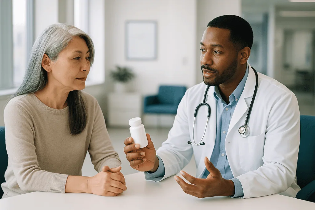 Doctor consulting patient about medication in clinic: NMN vs NAD+: what is the actual difference?
