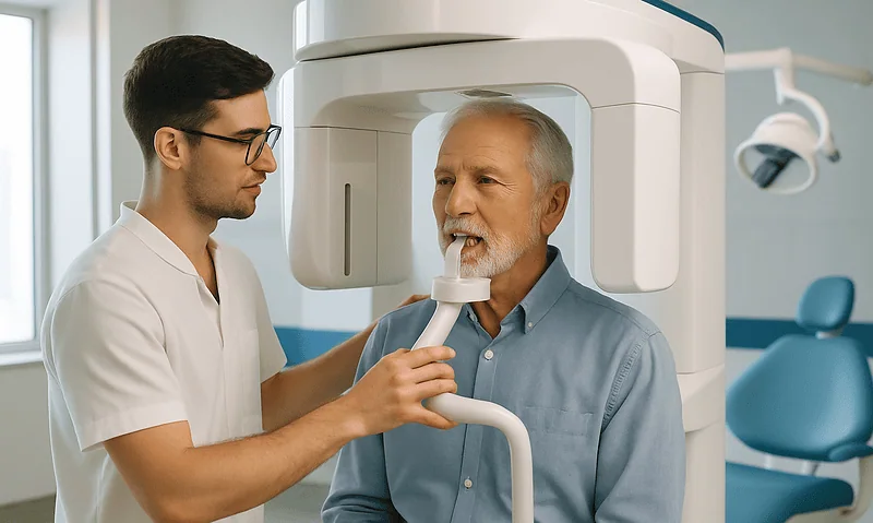 Dental X-ray machine used for orofacial pain diagnosis at Acibadem Hospitals.
