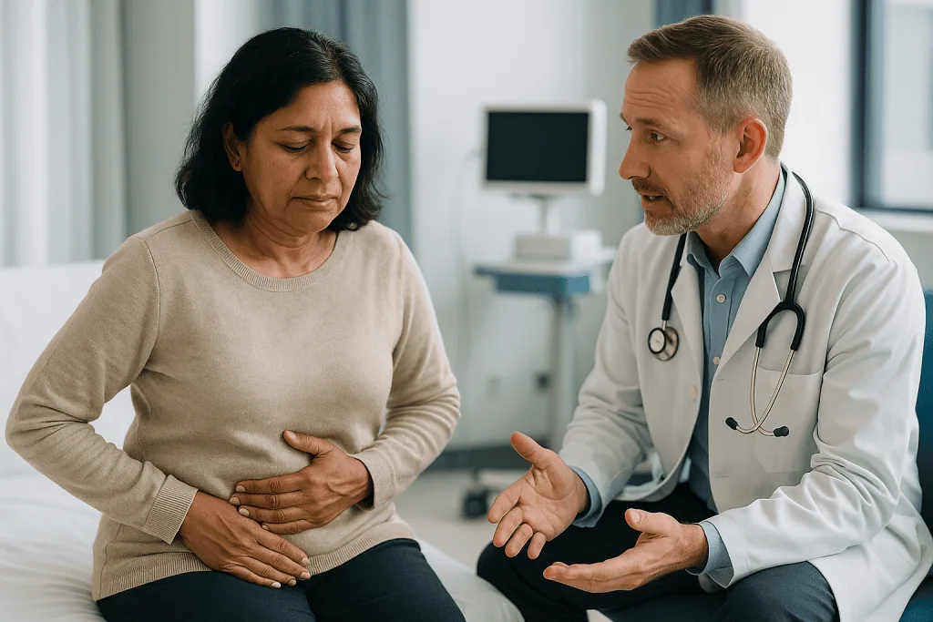 Doctor consulting with patient about abdominal pain: Pancreatitis after ERCP: how common is it really?